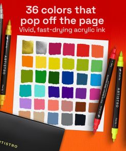 Alternative view of ARTISTRO 36 Dual-Tip Acrylic Paint Marker Pens for Drawing | For Fabric. Rock. Glass. Wood. & Molds. Arts & Crafts Gift for Adults. Teens. & Kids. Classroom Must Haves & School Supplies